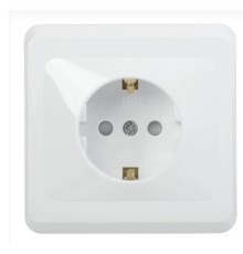 Iek ERV14-K01-16-DM РСш10-3-ВБ Розетка 1местн. c з/к c защ.штор. 16А ВЕГА (белый) IEK