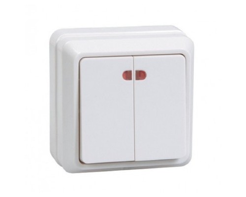 [IEK аксессуары] Iek EVO21-K01-10-DC ВС20-2-1-ОБ Выключатель 2кл с инд. 10А ОКТАВА (белый)