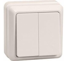 Iek EVO20-K33-10-DC ВС20-2-0-ОКм Выключатель 2кл 10А откр.уст. ОКТАВА (кремовый)