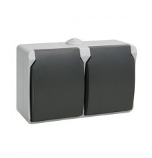 Iek ERS22-K03-16-54-DC РСб22-3-ФСр Розетка двухместная с з/к для открытой установки ФОРС IP54 IEK