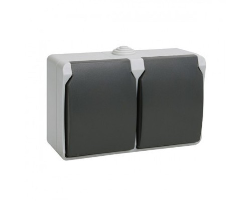 [IEK аксессуары] Iek ERS22-K03-16-54-DC РСб22-3-ФСр Розетка двухместная с з/к для открытой установки ФОРС IP54 IEK