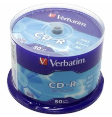 Verbatim  Диски CD-R  50 шт. 48/52-x 700Mb, Cake Box  (43351)