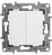 Legrand 672202 Выключатель двухклавишный - Etika - 10 A - 250 В~ - белый