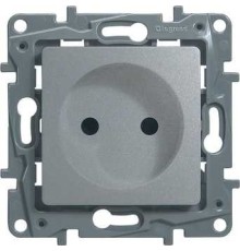 Legrand 672434 Розетка 2К со шторками - немецкий стандарт - винтовые зажимы - 16 А - 250 В~ - Etika - алюминий
