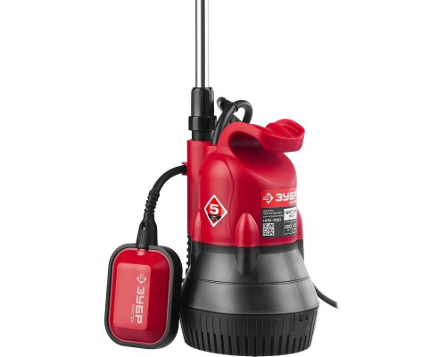 [Бензоинструмент] ЗУБР [НПБ-300] Насос погружной (бочковой) { низкого давления, высота подачи воды 9 м, 41 л/мин, 300 Вт, провод 10 м }