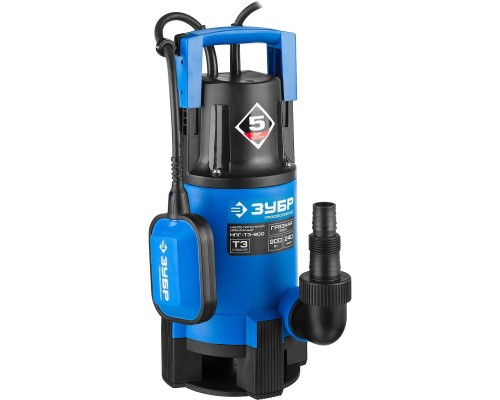 [Бензоинструмент] ЗУБР Профессионал [НПГ-Т3-900] Насос Т3 погружной { дренаж. для грязной воды (d частиц до 35мм), 900Вт,пропуск способн 240л/мин,напор 8.5м, провод 10м }