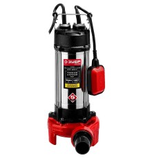 ЗУБР [НПФ-1500-Р] Насос фекальный погружной { 1500 Вт, пропускная способность 380 л/мин, напор 15 м, чугунный корпус, провод 5 м, с режущим механизмом }