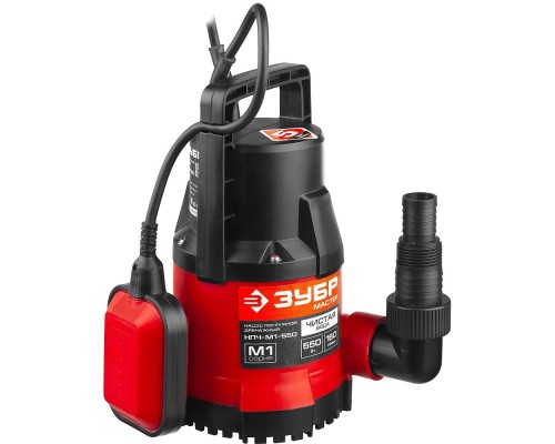 [Бензоинструмент] ЗУБР [НПЧ-М1-550] Насос М1 погружной { дренажный для чистой воды (диаметр частиц до 5 мм), 550Вт,пропуск.160л/мин,напор 7.5м,провод 7м }