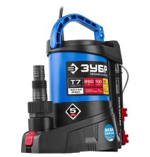 ЗУБР Профессионал [НПЧ-Т7-250] Насос Т7 АкваСенсор погружной { дренажный для чистой воды, 250 Вт, мин. уровень 1 мм, 100 л/мин, напор 6 м, провод 10 м }