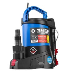 ЗУБР Профессионал [НПЧ-Т7-550] Насос Т7 АкваСенсор погружной { дренажный для чистой воды, 550 Вт, мин. уровень 1 мм, 166 л/мин, напор 8 м, провод 10 м }