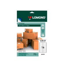 LOMOND 2100005 Наклейки A4/1 (210.0х297.0), 50 листов