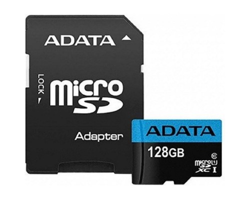 [Карта памяти ] Micro SecureDigital 128Gb A-DATA AUSDX128GUICL10A1-RA1 {MicroSDXC Class 10 UHS-I, SD adapter}