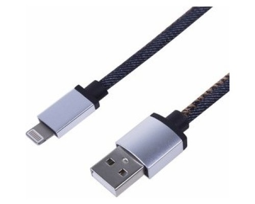 [Кабели] Rexant (18-4248) Кабель USB-A – Lightning для Apple, 2,4A, 1м, в нейлоновой оплетке (джинсовая ткань) 