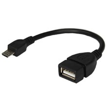 Rexant (18-1182) Кабель USB OTG, шт. micro USB – гн. USB-A, 2,4A, 0,15м, ПВХ, черный