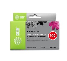 CACTUS PFI-102M Картридж струйный для Canon iPF500/iPF600/iPF700/ MFP M40/iPF765/LP17/LP24, пурпурный (130мл)