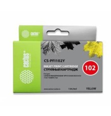 CACTUS PFI-102Y Картридж струйный для Canon iPF500/iPF600/iPF700/ MFP M40/iPF765/LP17/LP24, желтый (130мл)