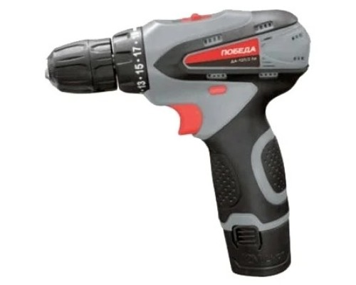 [Дрели, Шуруповерты] ПОБЕДА ДА-12П/2 Ли Дрель-шуруповерт аккумуляторная [180201637] { две батареи, 2 скорости, Li-Ion, 12V, 2,0Ah, 25Нм  кейс }