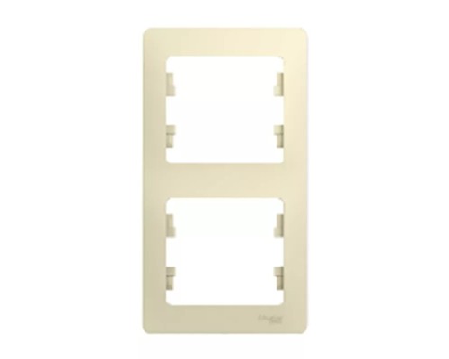 [Розетки ] Systeme electric GSL000206 GLOSSA 2-постовая РАМКА, вертикальная, БЕЖЕВЫЙ                                      