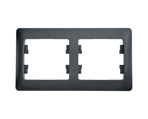 [Розетки ] Systeme electric GSL000702 GLOSSA 2-постовая РАМКА, горизонтальная, АНТРАЦИТ                                   