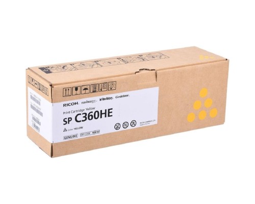 [Расходные материалы] Ricoh Принт-картридж SP C360HE желтый SP C360DNw/SP C360SNw/SP C360SFNw/SP C361SFNw, (6000 страниц)(408187)