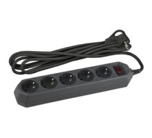 Эра Б0019737 Сетевой фильтр USF-5es-5m-B (черный) с заземл, 3x0,75мм2, с выкл, 5гн, 5м {защита от короткого замыкания, от перегрузки, от импульсных помех}