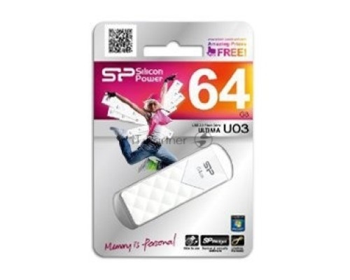 Флэш Диск Silicon Power USB Drive 64Gb Ultima U03 SP064GBUF2U03V1W {USB2.0, White}