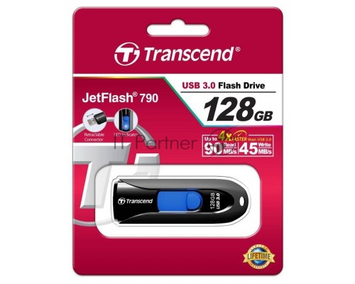Флэш Диск Transcend USB Drive 128Gb JetFlash 790 TS128GJF790K {USB 3.0}