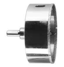 Коронка алмазная по кафелю и стеклу, d=90 мм, зерно Р 60, в сборе с центрирующим сверлом и имбусовым ключом, ЗУБР Профессионал [29850-90]