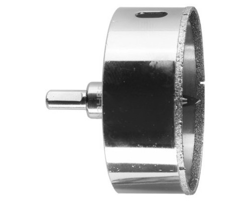 [Коронки] Коронка алмазная по кафелю и стеклу, d=90 мм, зерно Р 60, в сборе с центрирующим сверлом и имбусовым ключом, ЗУБР Профессионал [29850-90]