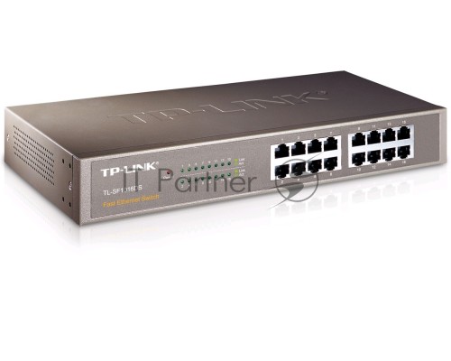 Сетевой коммутатор  TP-Link SMB TL-SF1016 Коммутатор 16-port 10/100M Desktop Switch, 16 10/100M RJ45 ports, Plastic case