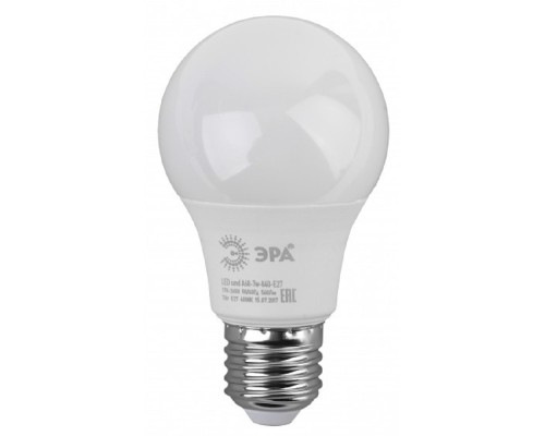 [ЭРА Светодиодные лампы] ЭРА Б0029820 Лампочка светодиодная STD LED A60-7W-840-E27 E27 / Е27 7Вт груша нейтральный белый свет 