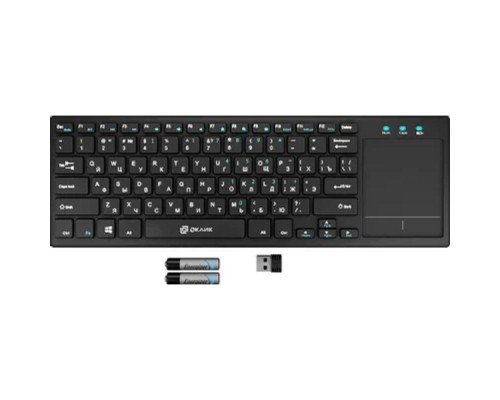 [Клавиатура] Клавиатура Oklick 830ST черный USB [1011937] {Клавиатура беспроводная slim Multimedia Touch}