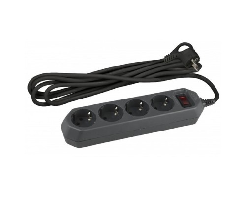 [ЭРА Удлинители бытовые, Сетевые фильтры] ЭРА Б0019740 Сетевой фильтр USF-M-4es-1.5m-B (черный) с заземл, 3x0,75мм2, с выкл, 4гн, 1.5м {защита от короткого замыкания, защита от перегрузки}