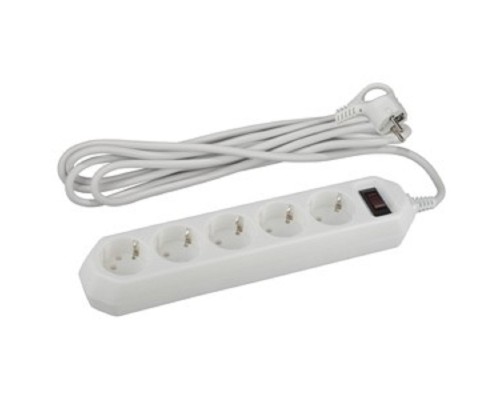 [ЭРА Удлинители бытовые, Сетевые фильтры] Эра Б0019738 Сетевой фильтр USF-5es-5m-W (белый) с заземл, 3x0,75мм2, с выкл, 5гн, 5м {защита от короткого замыкания, от перегрузки, от импульсных помех}