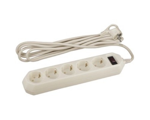 [ЭРА Удлинители бытовые, Сетевые фильтры] Эра Б0019739 Сетевой фильтр USF-5es-5m-I (бежевый) с заземл, 3x0,75мм2, с выкл, 5гн, 5м {защита от короткого замыкания, от перегрузки, от импульсных помех}