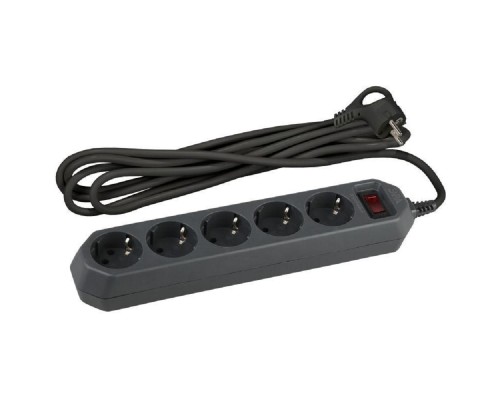 [ЭРА Удлинители бытовые, Сетевые фильтры] Эра Б0019034 Сетевой фильтр USF-5es-3m-B (черный) с заземл, 3x0,75мм2, с выкл, 5гн, 3м {защита от короткого замыкания, от перегрузки, от импульсных помех}