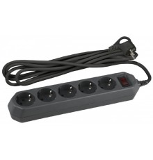 Эра Б0019032 Сетевой фильтр USF-5es-1,5m-B (черный) с заземл, 3x0,75мм2, с выкл, 5гн, 1,5м {защита от короткого замыкания, от перегрузки, от импульсных помех}