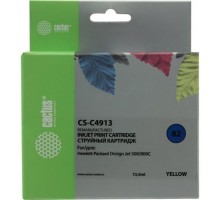 Cactus C4913 Картридж струйный CS-C4913 №82 желтый (72мл) для HP DJ 500/800C