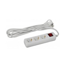 ЭРА Б0028379 Удлинитель электрический U-3es-5m-3x1 с заземлением с выключателем 3 розетки 5м ПВС 3x1 мм2 16А 