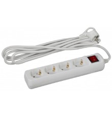 ЭРА Б0028380 Удлинитель электрический U-4es-5m-3x1 с заземлением с выключателем 4 розетки 5м ПВС 3x1 мм2 16А 
