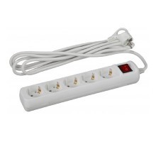 ЭРА Б0028383 Удлинитель электрический U-5es-5m-3x1 с заземлением с выключателем 5 розеток 5м ПВС 3x1 мм2 16А