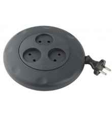 ЭРА Б0019039 Удлинитель-рулетка UR-3-3m-B Calypso без заземления черный 3 гнезда 3 м {полипропилен, 2х0,75 мм2}