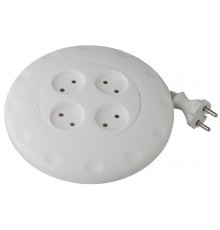 ЭРА Б0019041 Удлинитель-рулетка UR-4-7m-W Calypso без заземления белый 4 гнезда 7 м {полипропилен, 2х0,75 мм2}