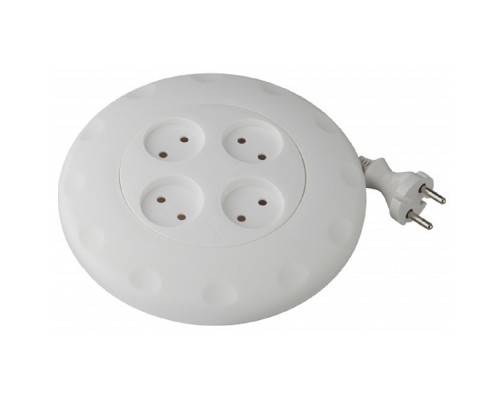 [ЭРА Удлинители бытовые, Сетевые фильтры] ЭРА Б0019041 Удлинитель-рулетка UR-4-7m-W Calypso без заземления белый 4 гнезда 7 м {полипропилен, 2х0,75 мм2}