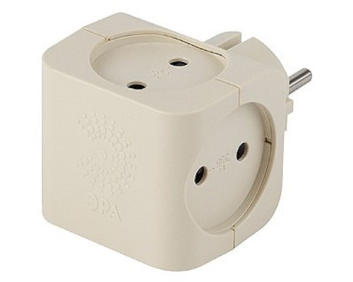 [ЭРА Удлинители бытовые, Сетевые фильтры] ЭРА Б0008206 Разветвитель SP-4-I сл. кость 4гн, без заземл.