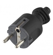 ЭРА Б0019189 Вилка кабельная V4(B) c заземлением 16A прямой ввод черная