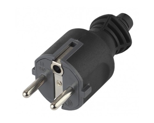 [ЭРА Колодки удлинителей, тройники] ЭРА Б0019189 Вилка кабельная V4(B) c заземлением 16A прямой ввод черная