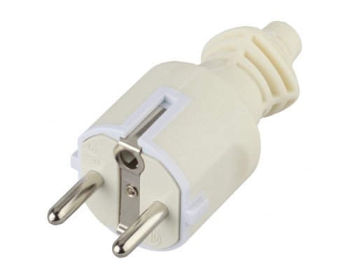 [ЭРА Колодки удлинителей, тройники] ЭРА Б0019188 Вилка кабельная V4(W) c заземлением 16A прямой ввод белая