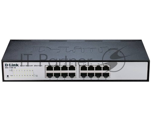 Сетевое оборудование D-Link DES-1100-16/A2A Настраиваемый компактный коммутатор EasySmart с 16 портами 10/100Base-TX