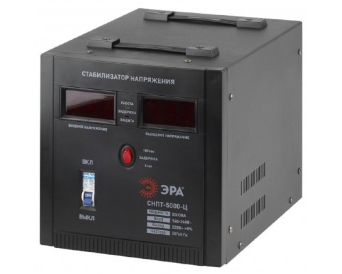 [ЭРА Стабилизаторы напряжения] ЭРА Б0020162 СНПТ-5000-Ц Стабилизатор напряжения переносной, ц.д., 140-260В/220/В, 5000ВА